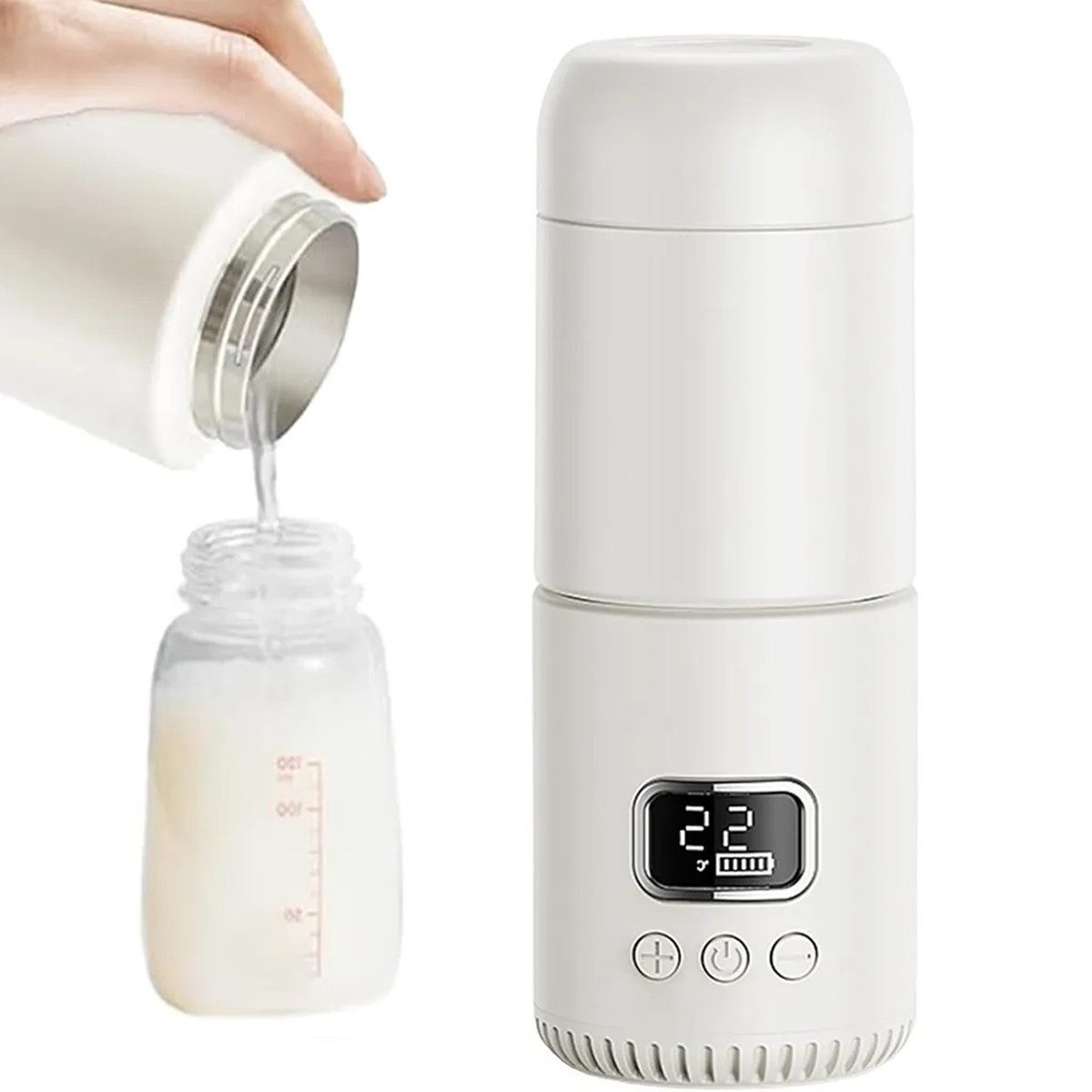 Babyflaschenwärmer Baby Flaschenwärmer 350ml, 10000mAh Akku, 8 Min Schnellaufheizung