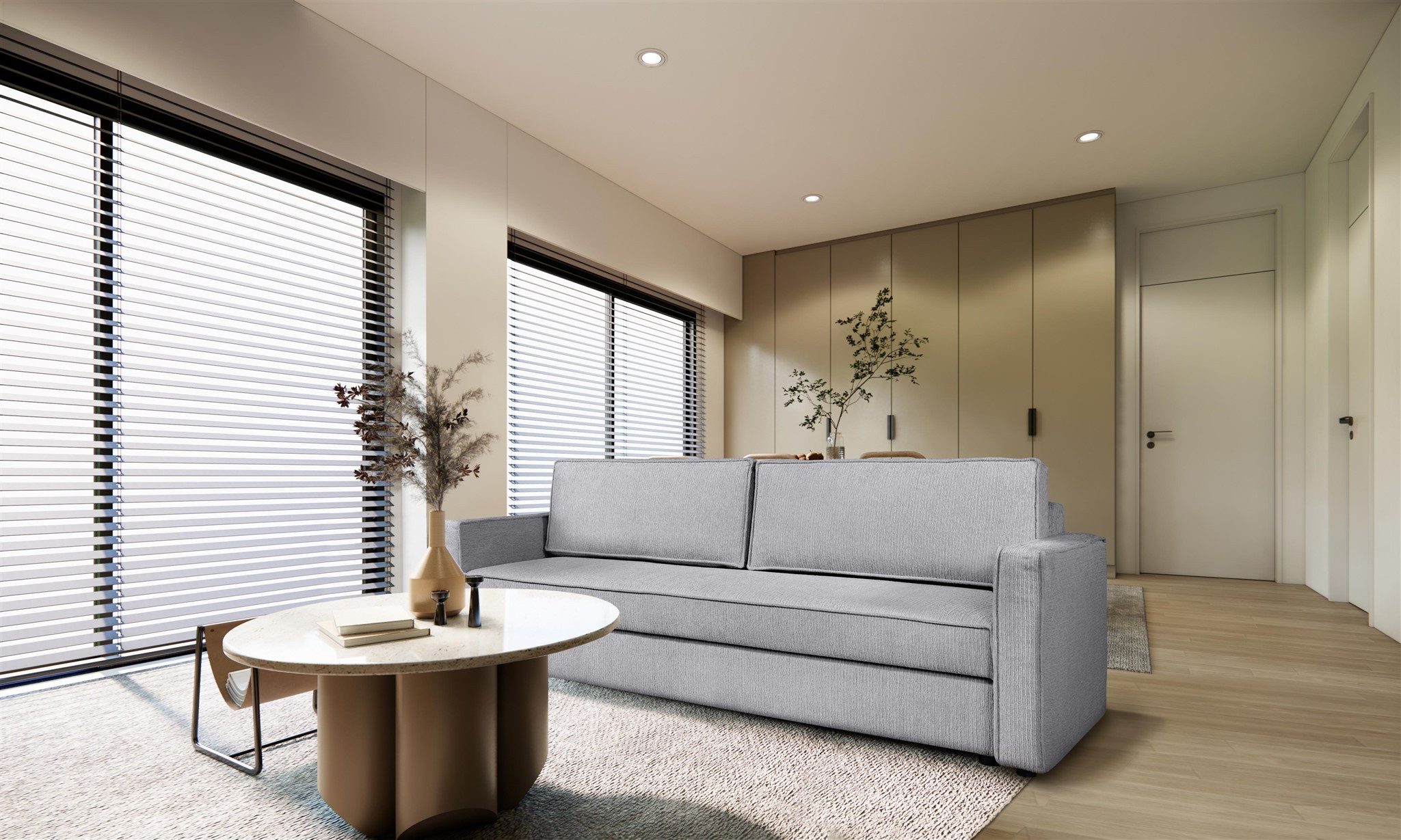 Fun Möbel Schlafsofa Designersofa Sofa 3-Sitzer FERMINE in Stoff, inkl. 2 Rückenkissen, Rundumbezug