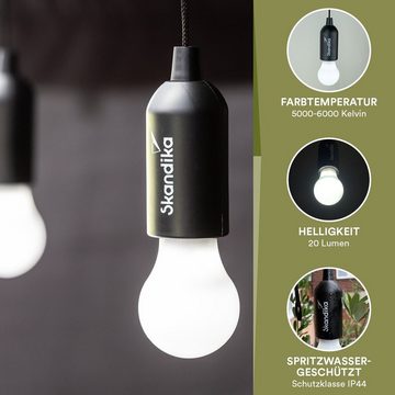 Skandika LED Gartenleuchte SKANDIKA Campinglampe Narvik (4er-Set), 4er Set, LED Lampe, Pull Light