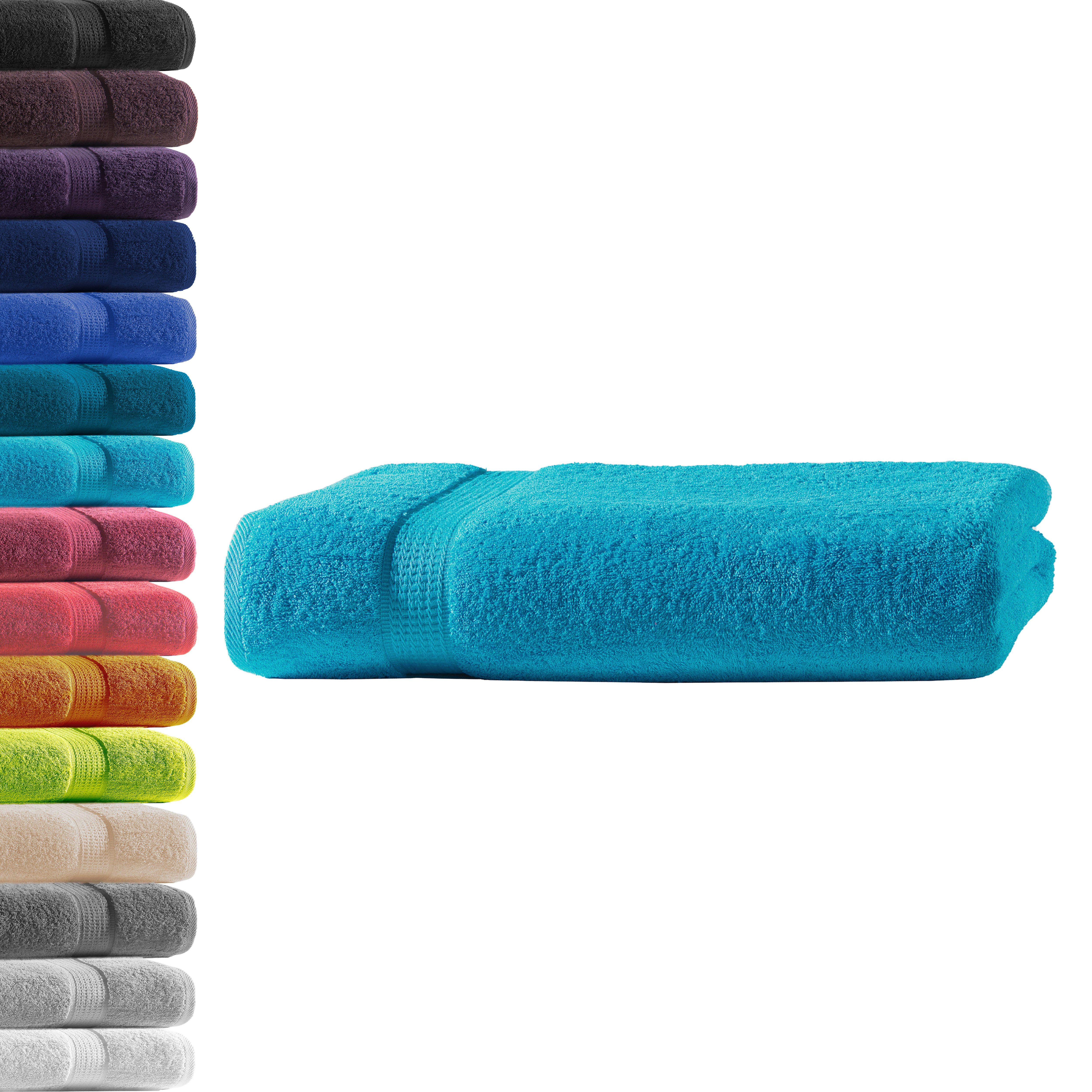 Hometex Premium Textiles Handtuch in Premium Qualität 500 g/m², Feinster Frottier-Stoff 100% Baumwolle, 1x Badetuch, weich, saugfähig, extra schwer & flauschig