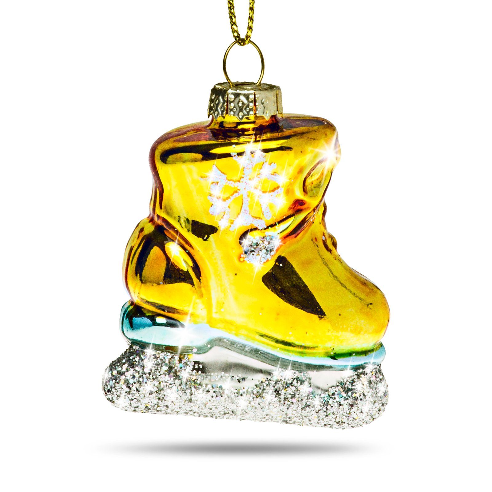 Christbaumschmuck SIKORA BS397 Mini Schlittschuh Christbaumschmuck Glas Figur Weihnachtsbaum Anhänger