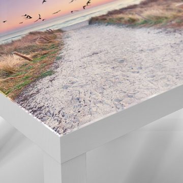 DEQORI Couchtisch 'Strandaufgang zur Ostsee', Glas Beistelltisch Glastisch modern