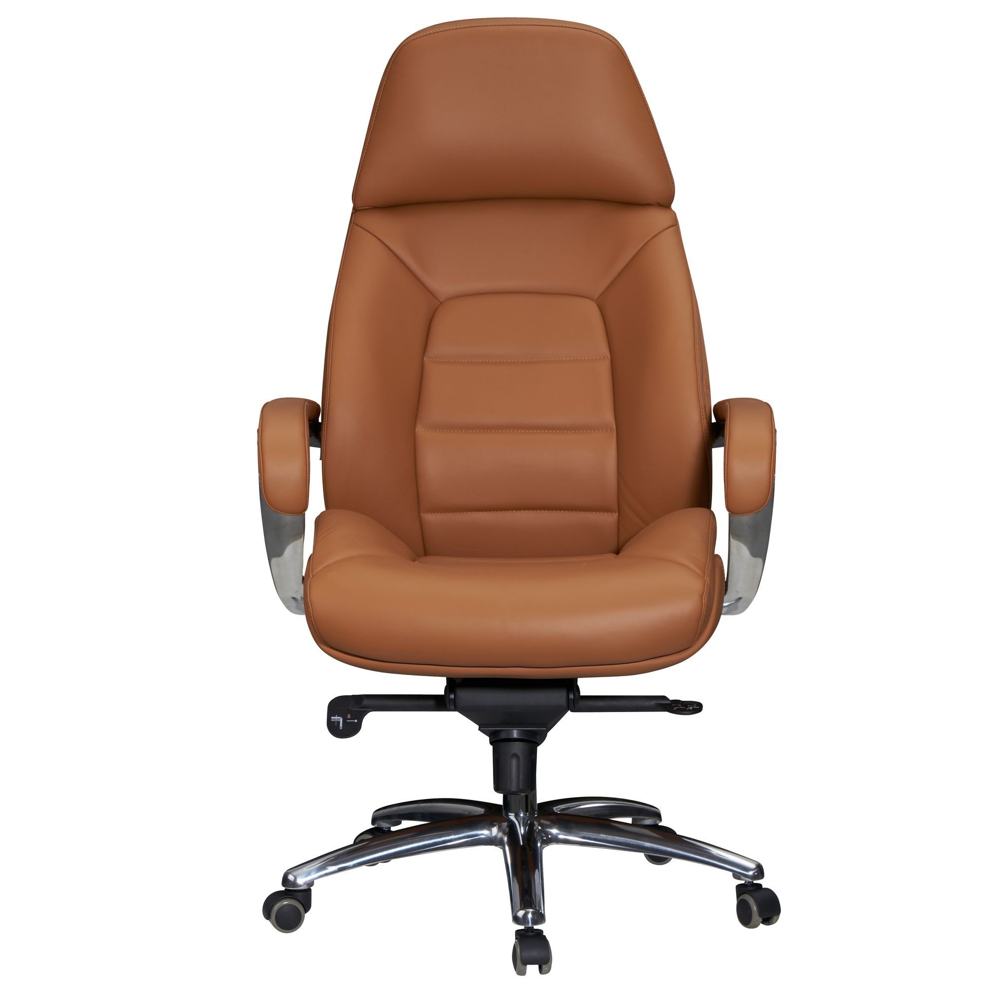 FINEBUY Chefsessel Bürostuhl Echtleder Ergonomisch XXL Drehstuhl 120 kg Stuhl (Echtleder Caramel, Chefsessel bis 120 kg), Bürostuhl höhenverstellbar, Drehstuhl Wippfunktion