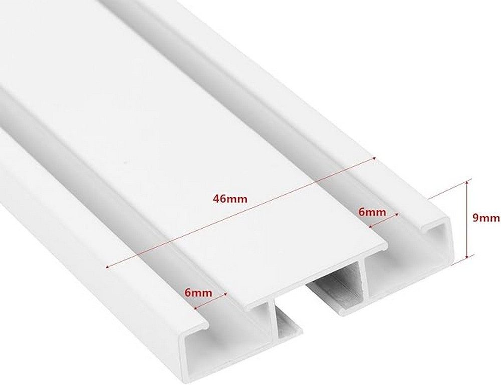 MDEKOR Gardinenstange 2-in-1 Einzelschiene oder Doppelschiene, 150 cm, Schiene + Häkchen +Blende, Komplett-Montageset