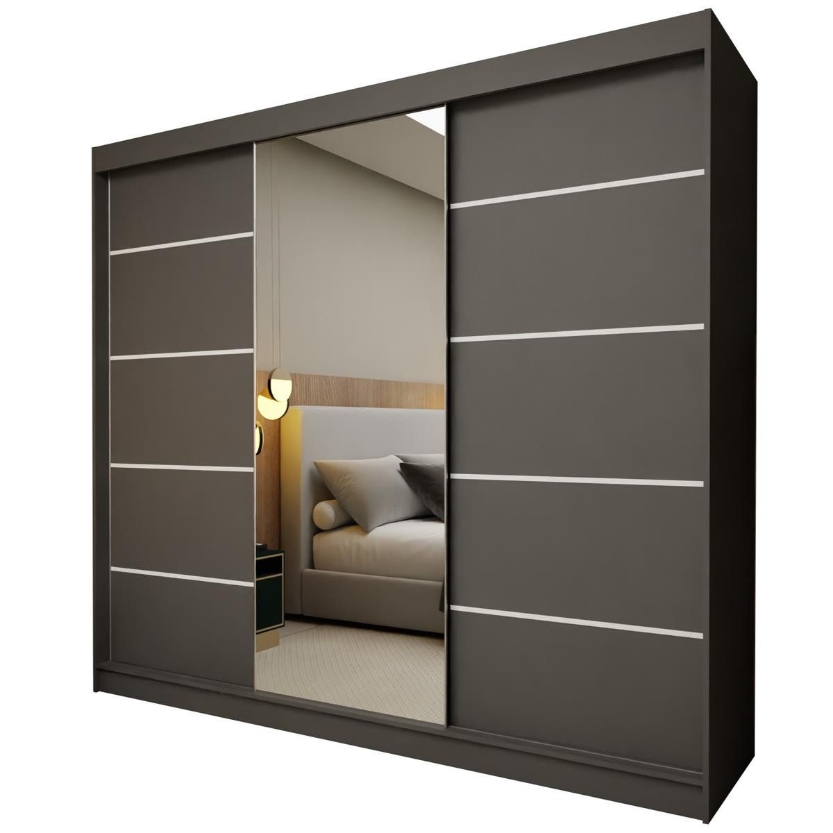 Compleo Schwebetürenschrank mit Spiegel 240 cm günstig online kaufen