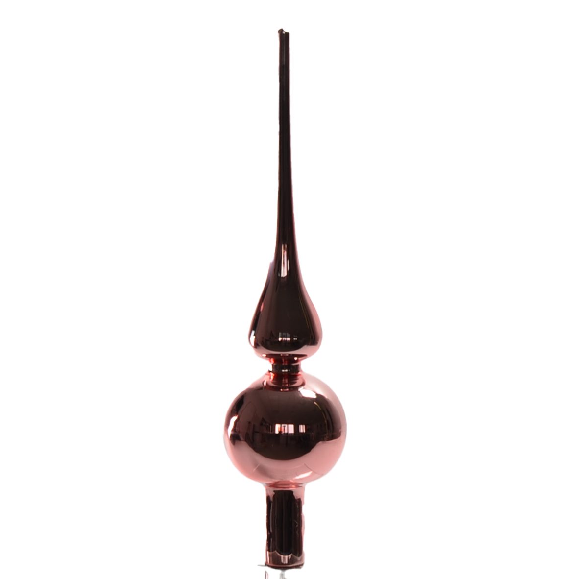 B&S Christbaumspitze Weihnachtsbaumspitze aus Glas rosa 25 x Ø 6 cm