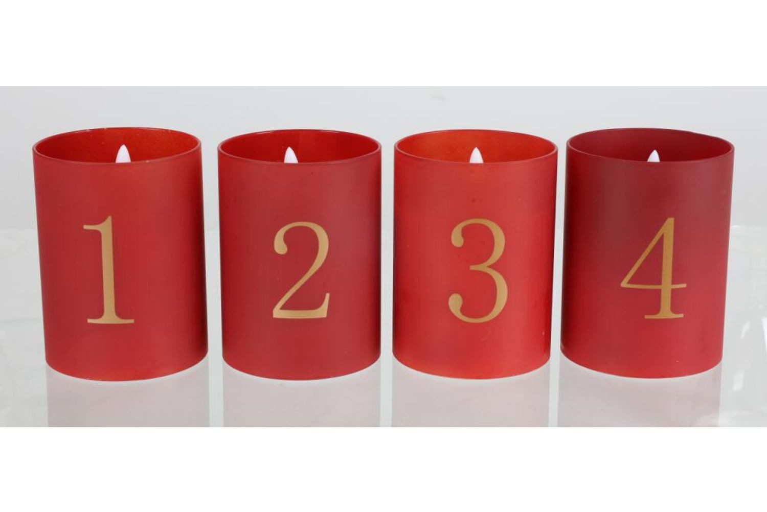 BURI Tafelkerze BURI Adventskerzen 4er Set LED Glas Lampen Lichter Beleucht günstig online kaufen