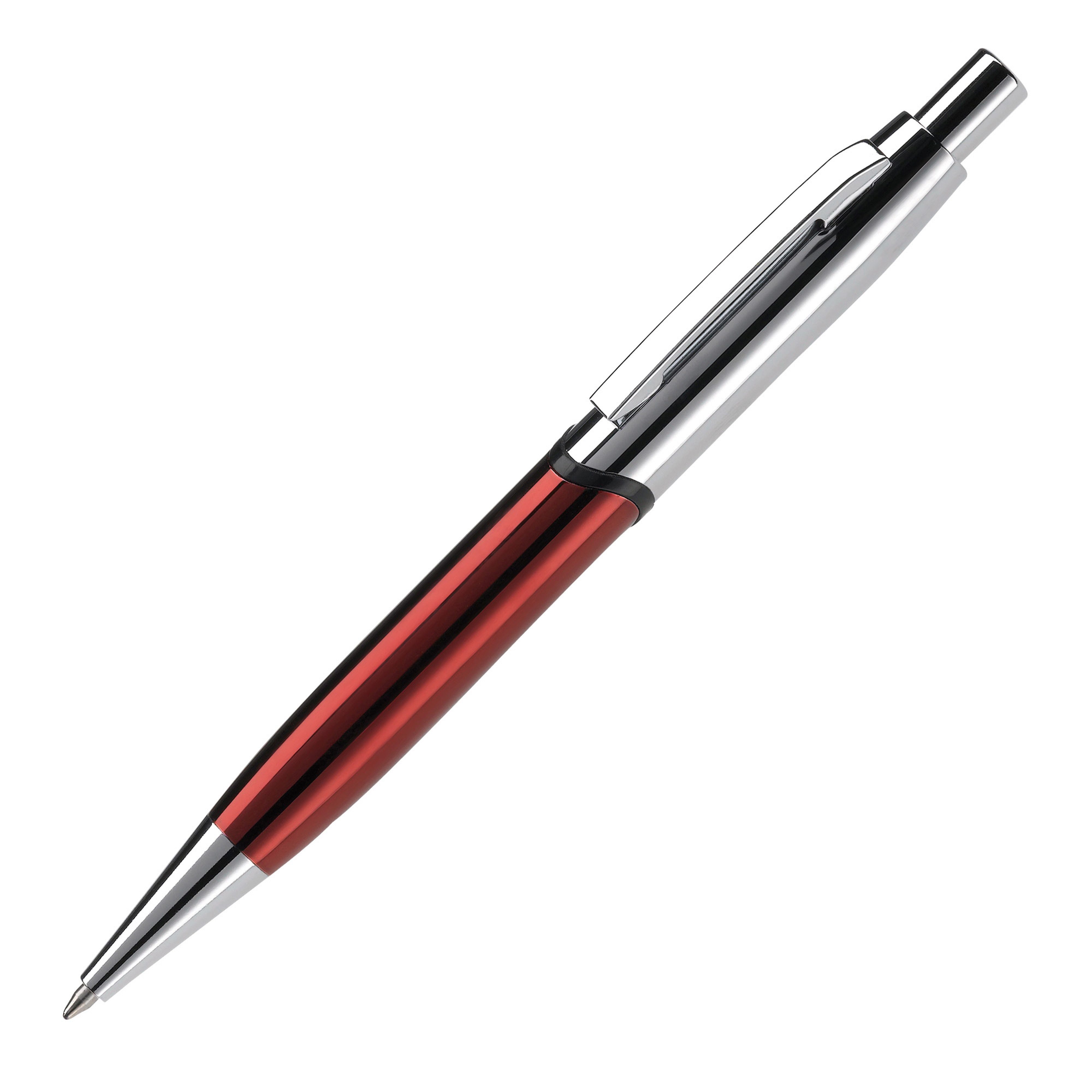 TOPPOINT Kugelschreiber Hochglanz Metallkugelschreiber / mit verchromte Teile / Farbe: rot