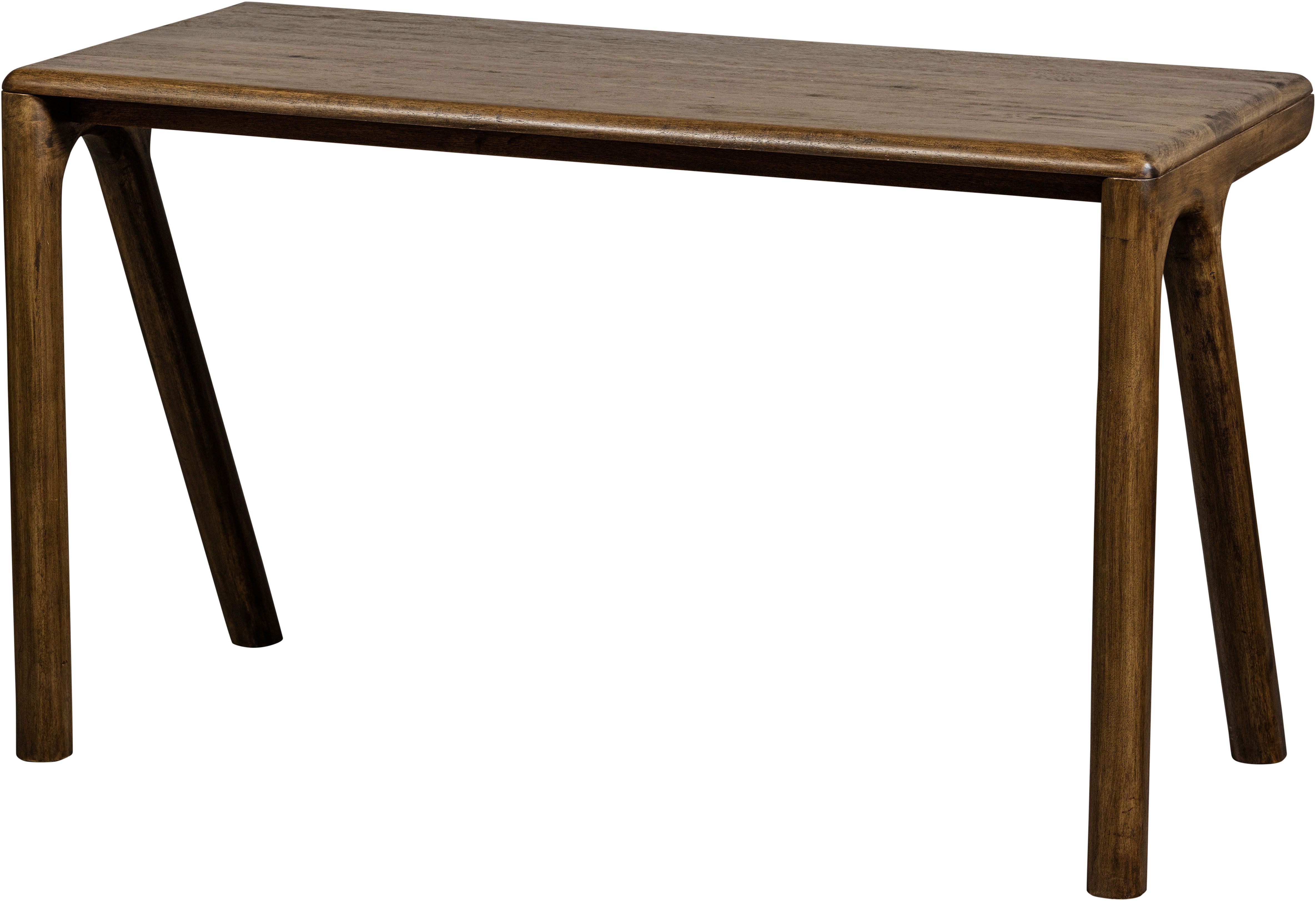 WOOOD Schreibtisch Tug aus Mangoholz mit abgerundeter Formgebung 130x60x78 cm, Tragkraft 35 kg, Holz mit sichtbarer Maserung, einfach zu montieren
