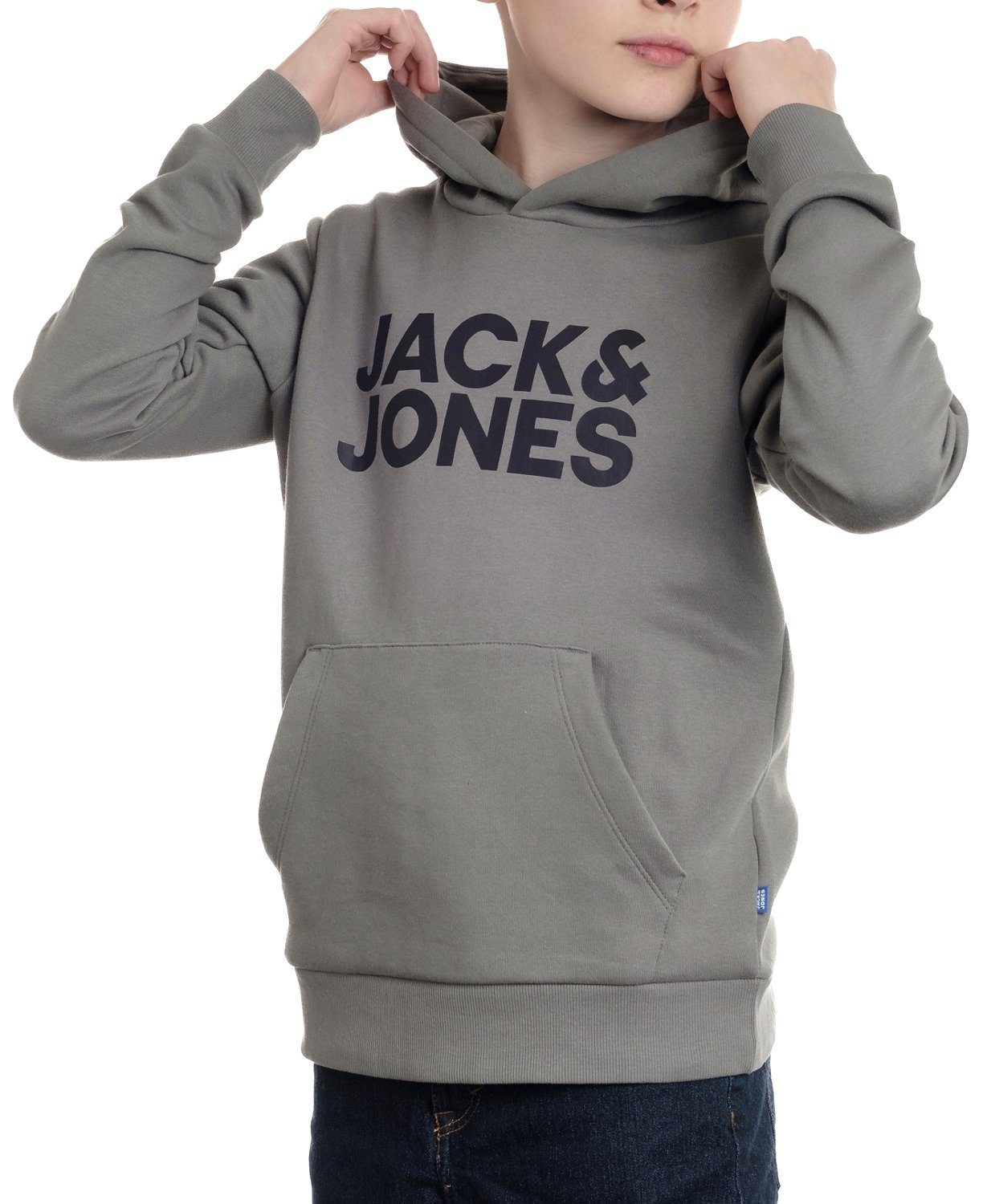 & Jones Jack Junior Sedona-Black Unifarbe Kapuzenpullover