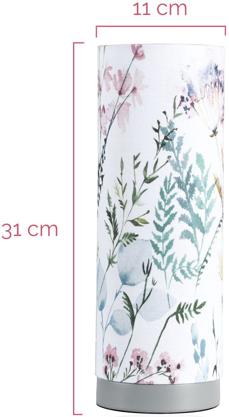 Pauleen Tischleuchte Flowery Romance, ohne Warmweiß, Stoffschirm 3step Blumenmuster, dimmbar, E14, Leuchtmittel