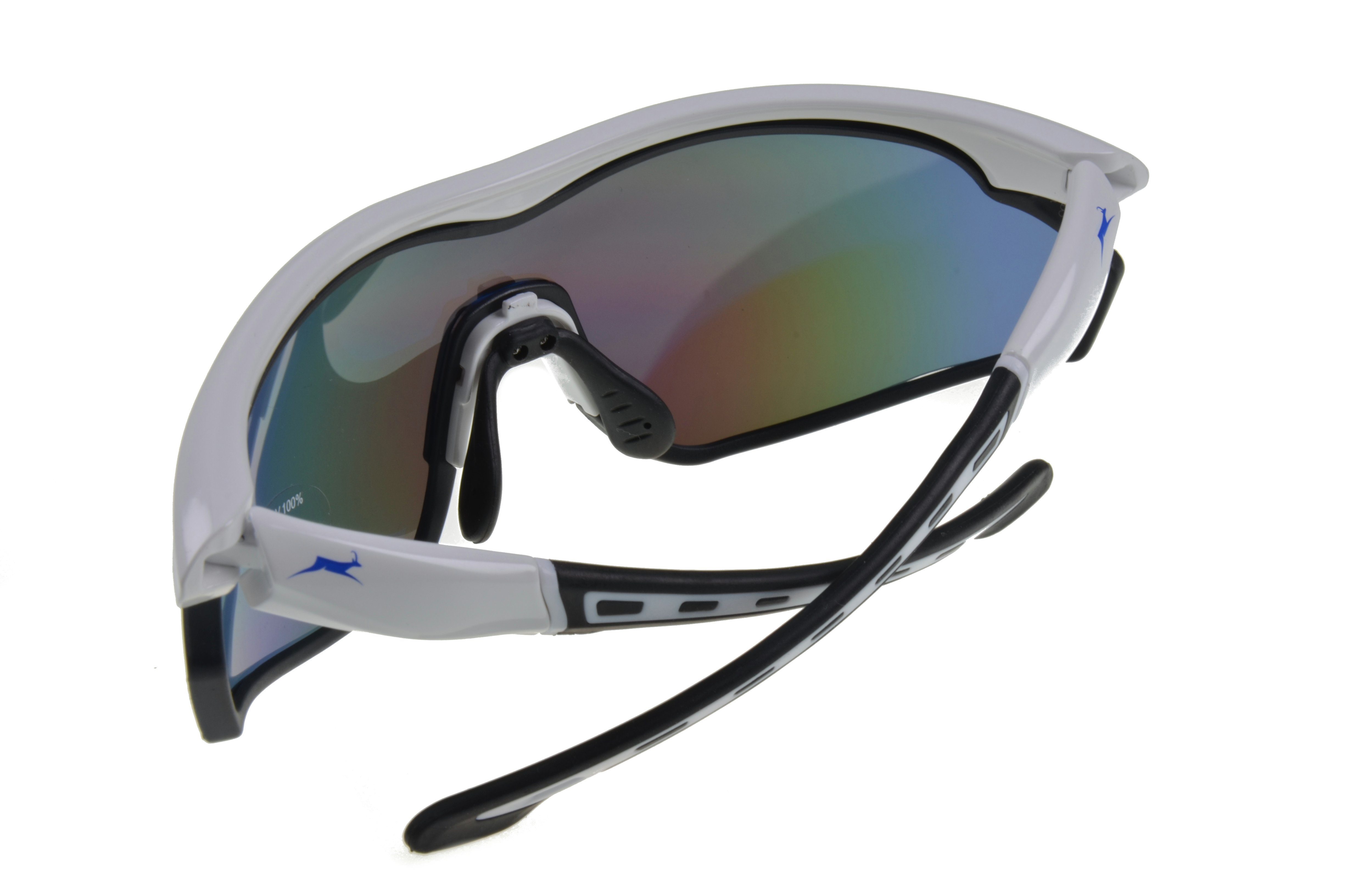 Skibrille WS7534 Sonnenbrille Herren Unisex, "Neuerscheinung Gamswild weiß, Fahrradbrille Damen Sportbrille blau, grün, 2022"
