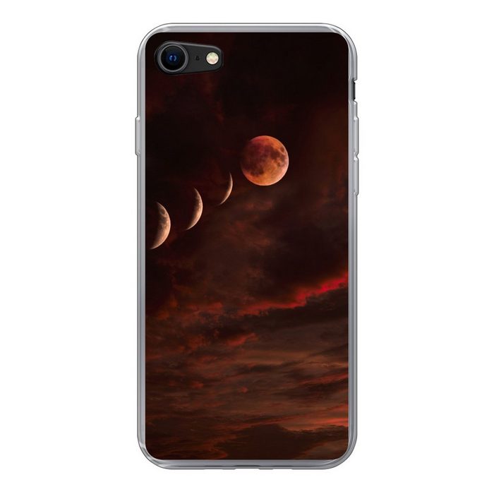 MuchoWow Handyhülle Mond - Wolken - Himmel Handyhülle Apple iPhone 8 Smartphone-Bumper Print Handy Schutzhülle