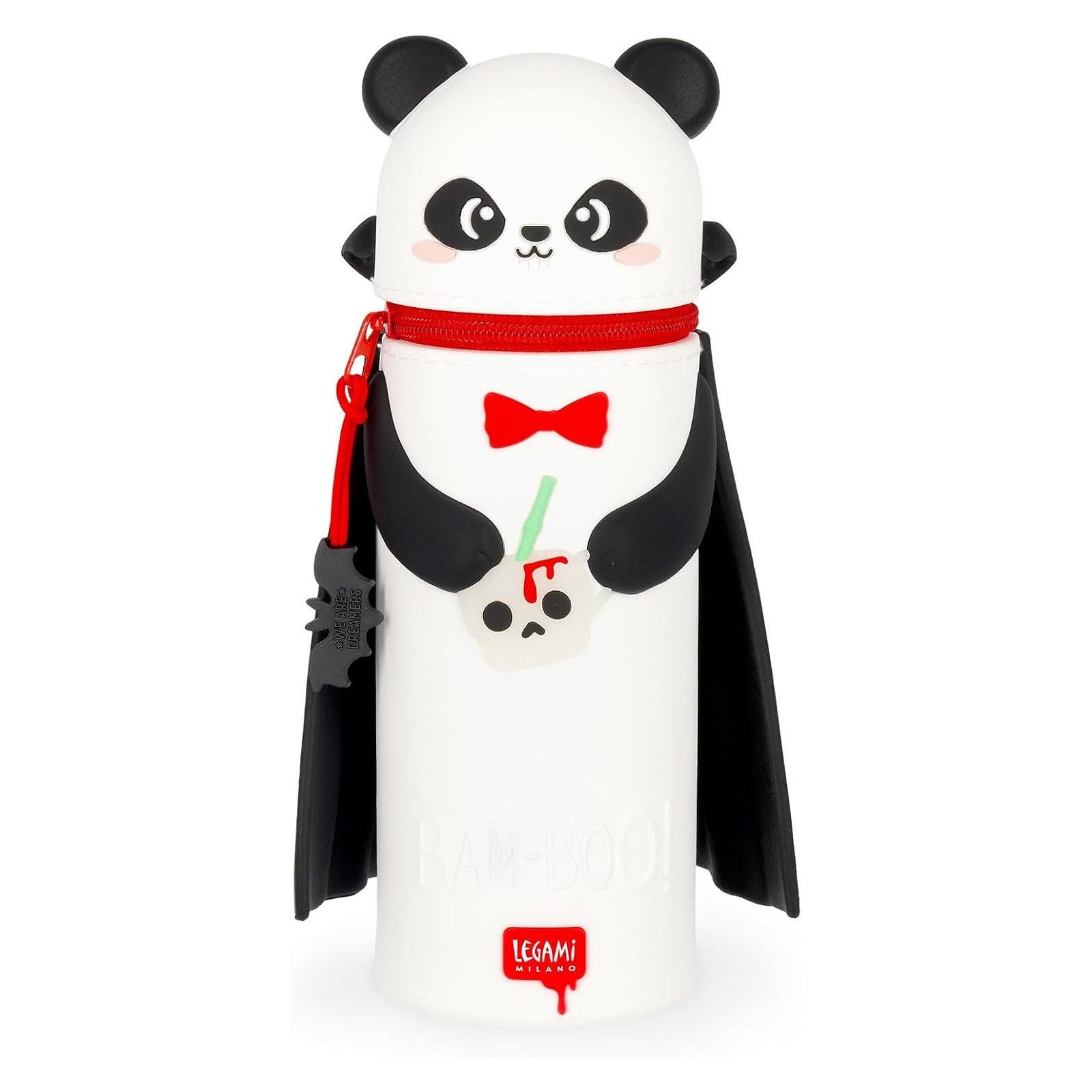 Legami Federmäppchen Kawaii 2-in-1 Silikon-Etui Bam-Boo! Limitiert Halloween Panda