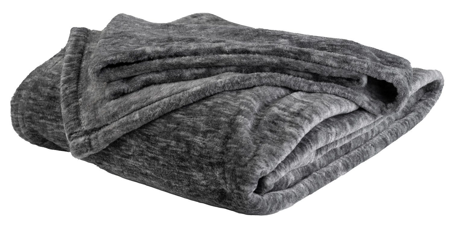 Wohndecke INUIT, Flanell-Wohndecke, Dunkelgrau, 150 x 200 cm, casa NOVA