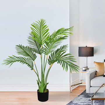 Kunstpalme Kunstpflanze Palme Palmenbaum Arekapalme Künstliche Pflanze 100 cm, Decovego