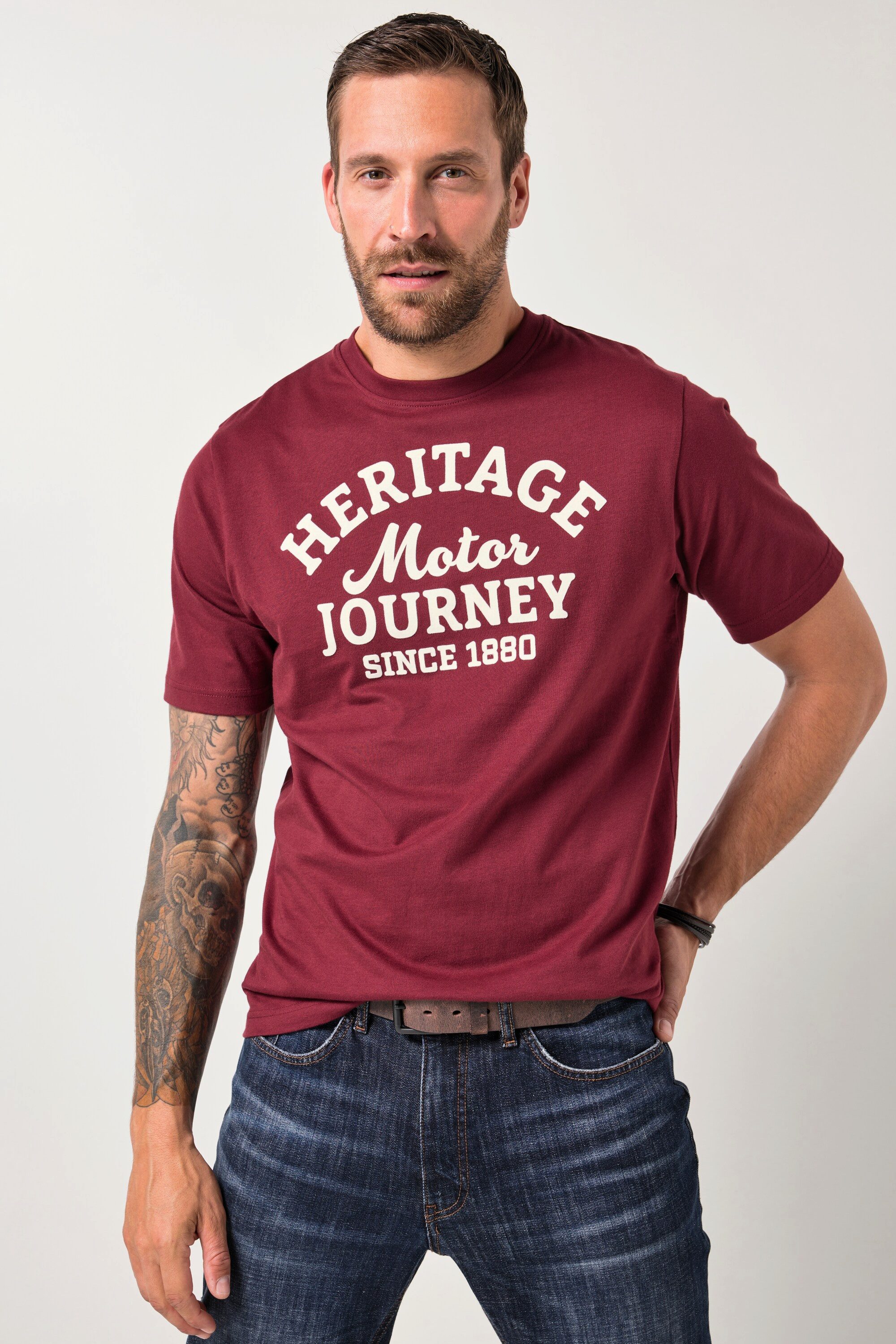 JP1880 T-Shirt T-Shirt Halbarm Brustprint günstig online kaufen
