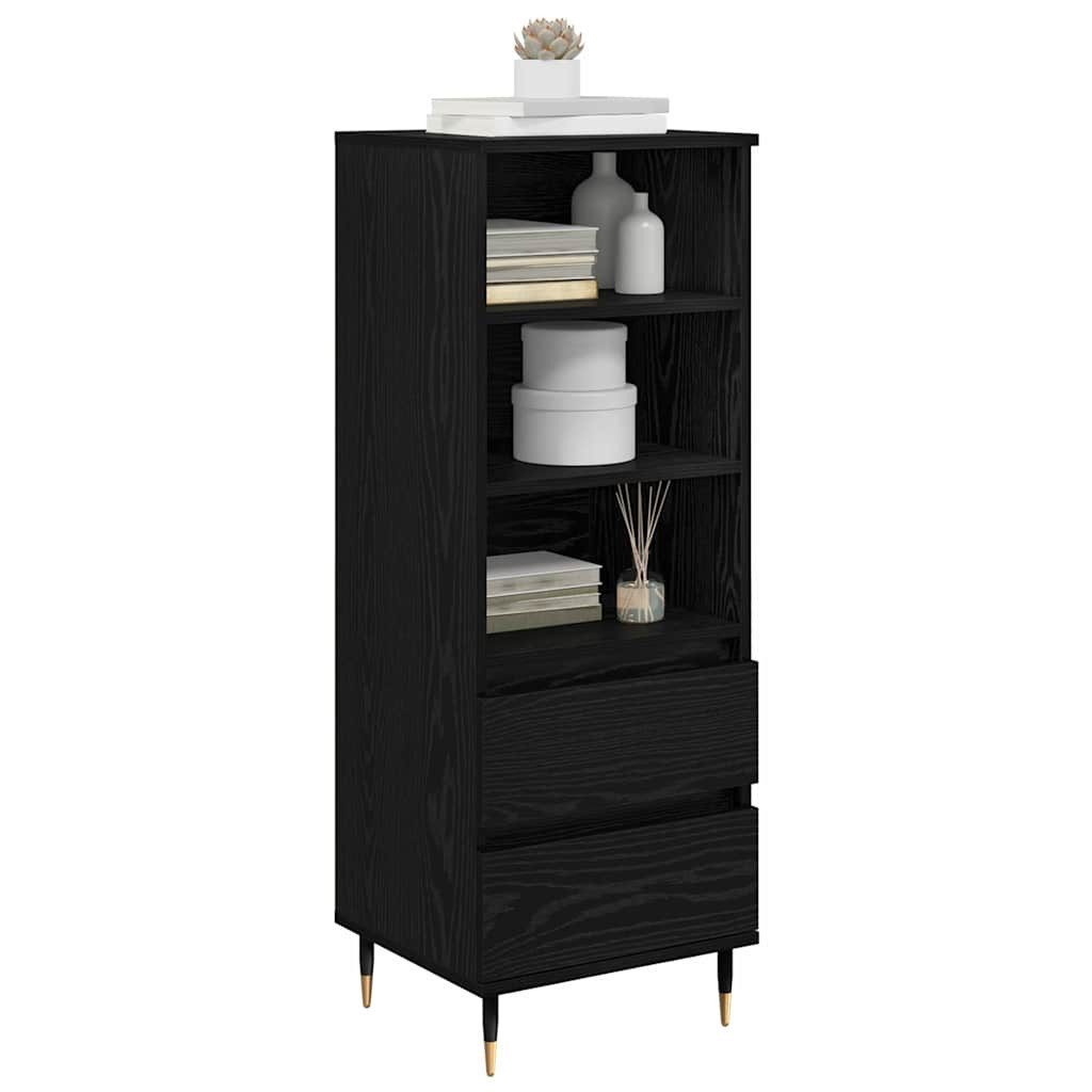 vidaXL Highboard Highboard Schwarz Eichen-Optik 40 x 36 x 110 cm Holzwerkstoff (1 St)