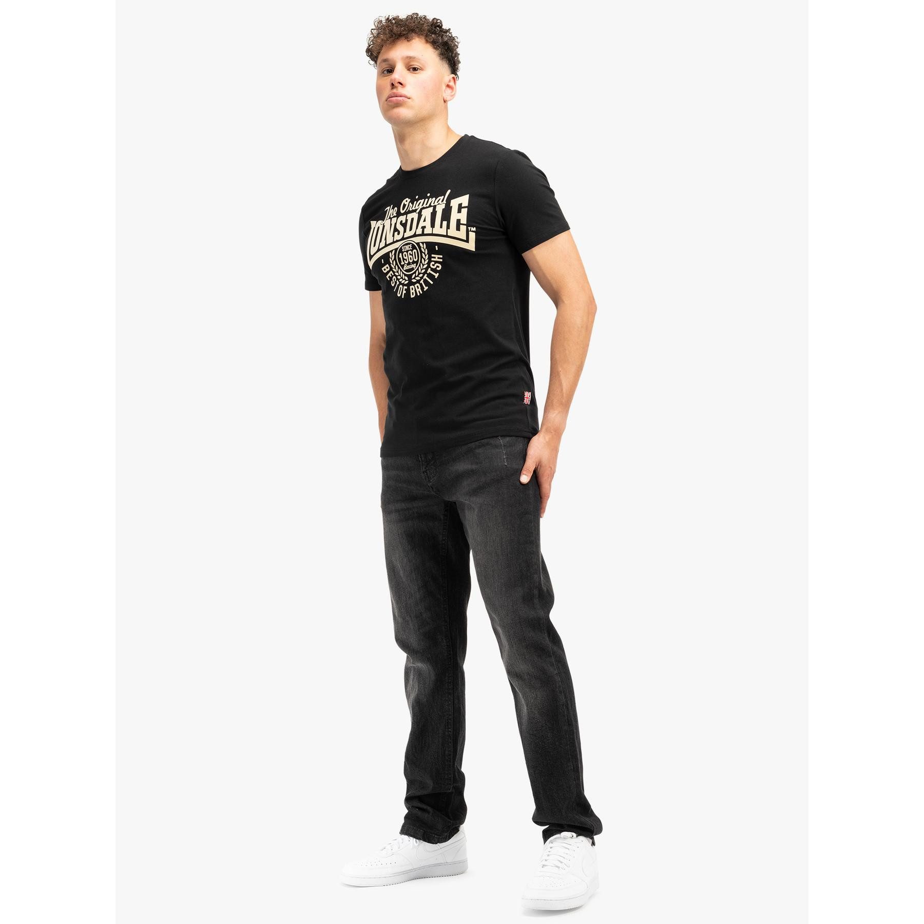 Lonsdale T-Shirt Lonsdale Stretch T-Shirt Bethersden Original Lonsdale Flockdruck