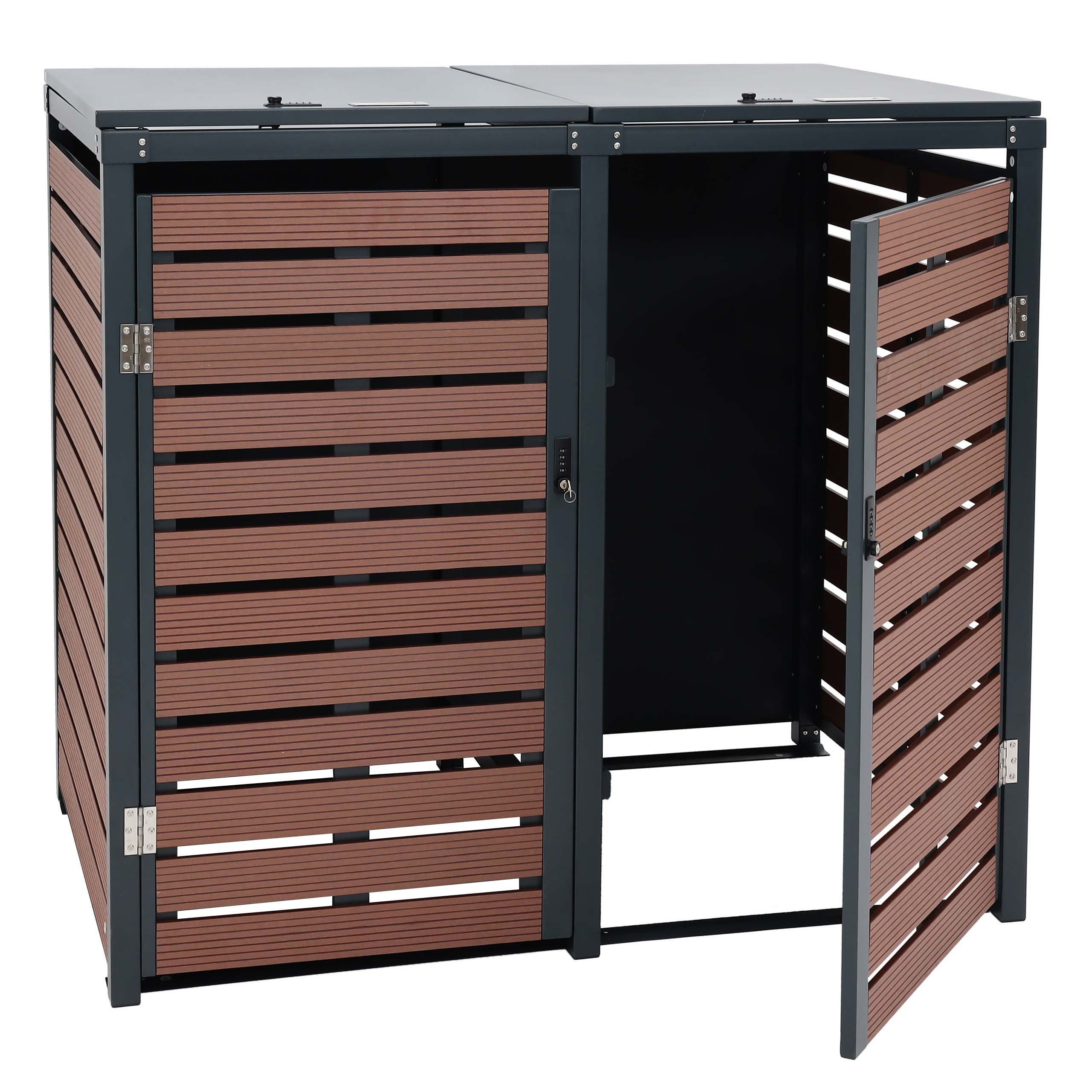 MCW Mülltonnenbox MCW-K14-XL, Deckel von oben zu öffnen für leichtes Befüllen