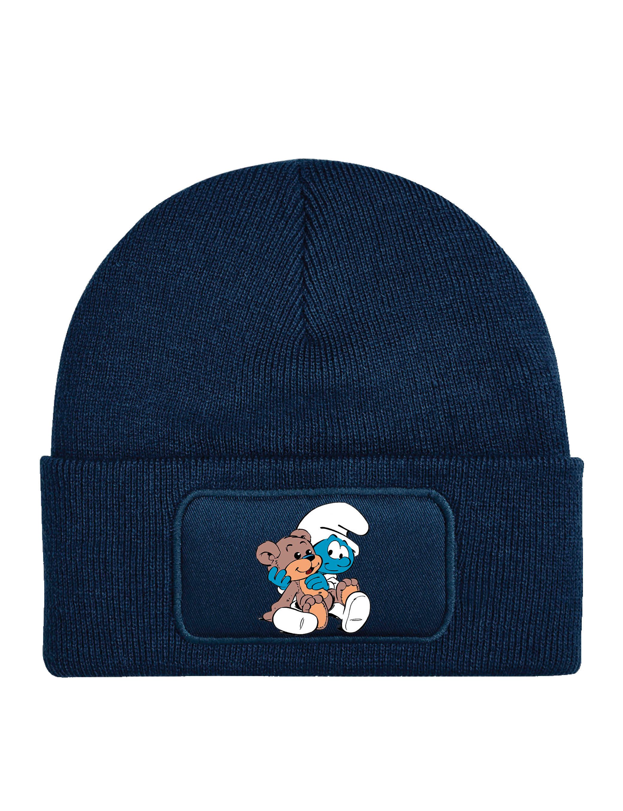 Youth Designz Beanie Kinder Beanie Mütze Baby Schlumpf Schlümpfe Fun Print Geschenk Wintermütze Strickmütze für Jungen & Mädchen