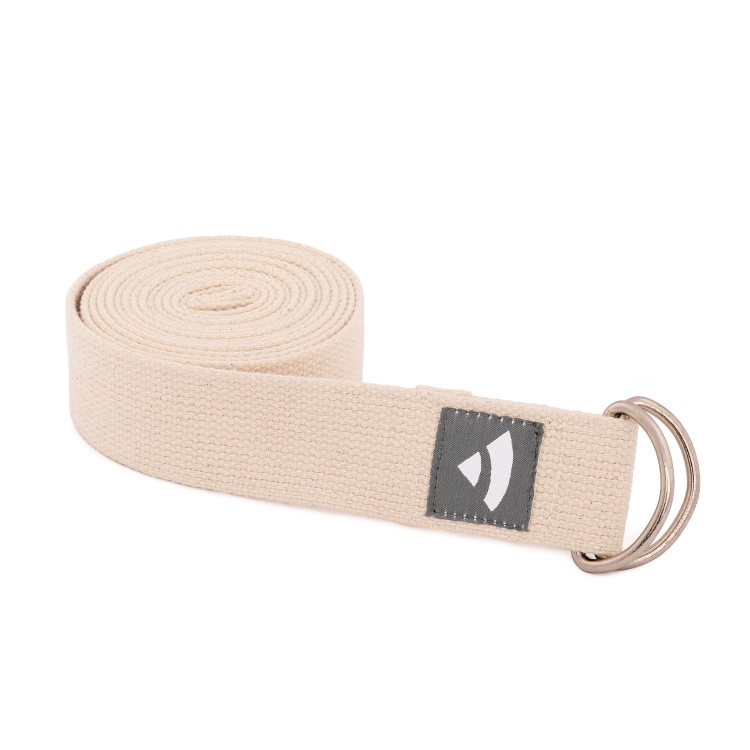 Yogamatte Yogagurt ASANA BELT, mit Metallverschluss (D-Ring) natur
