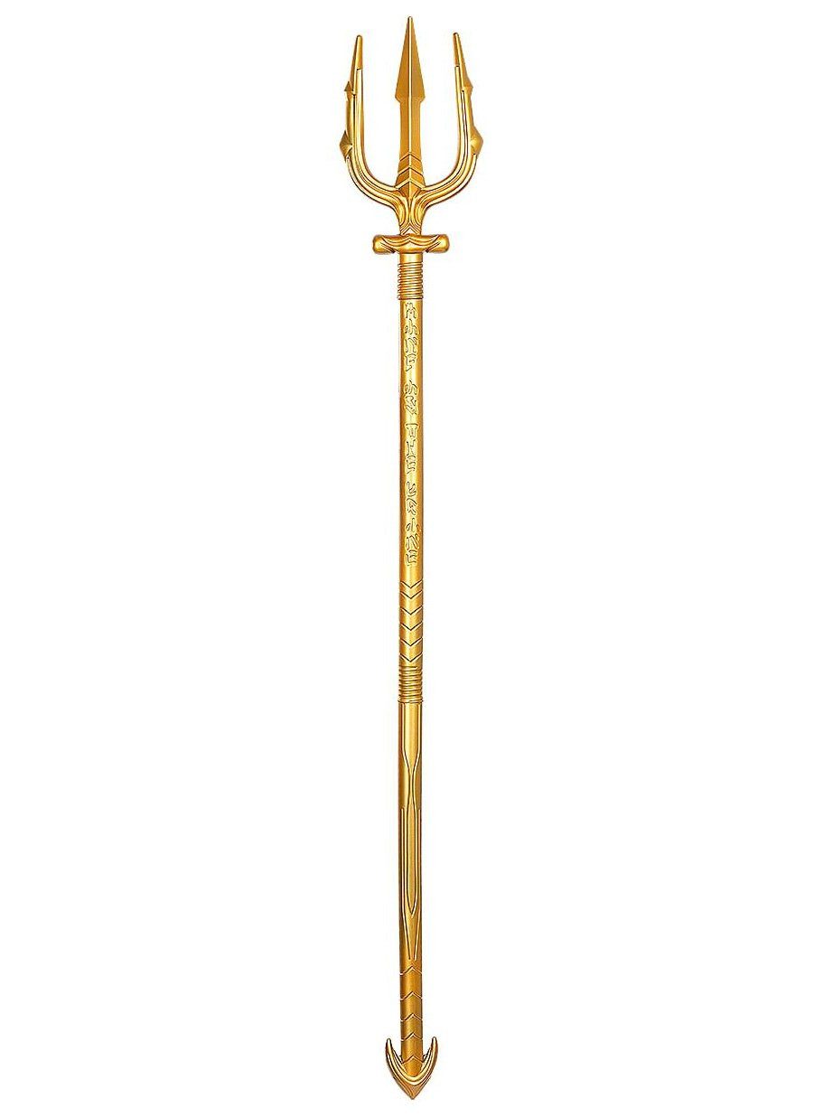 Funidelia Kostüm Aquaman Dreizack zum Schrauben, Ein goldener Dreizack aus vier Teilen