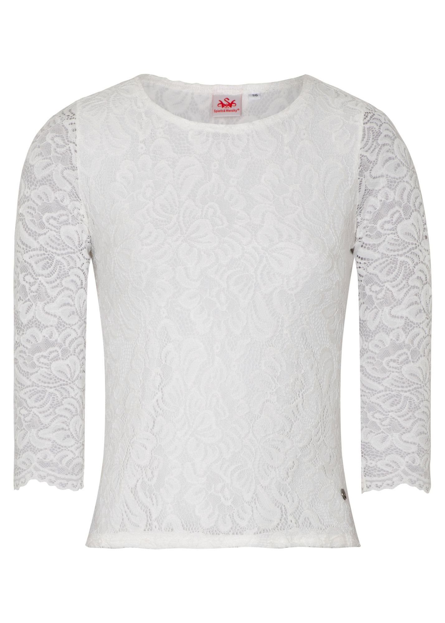 Spieth & Wensky Trachtenbluse Alheim Rundhals Ausschnitt günstig online kaufen