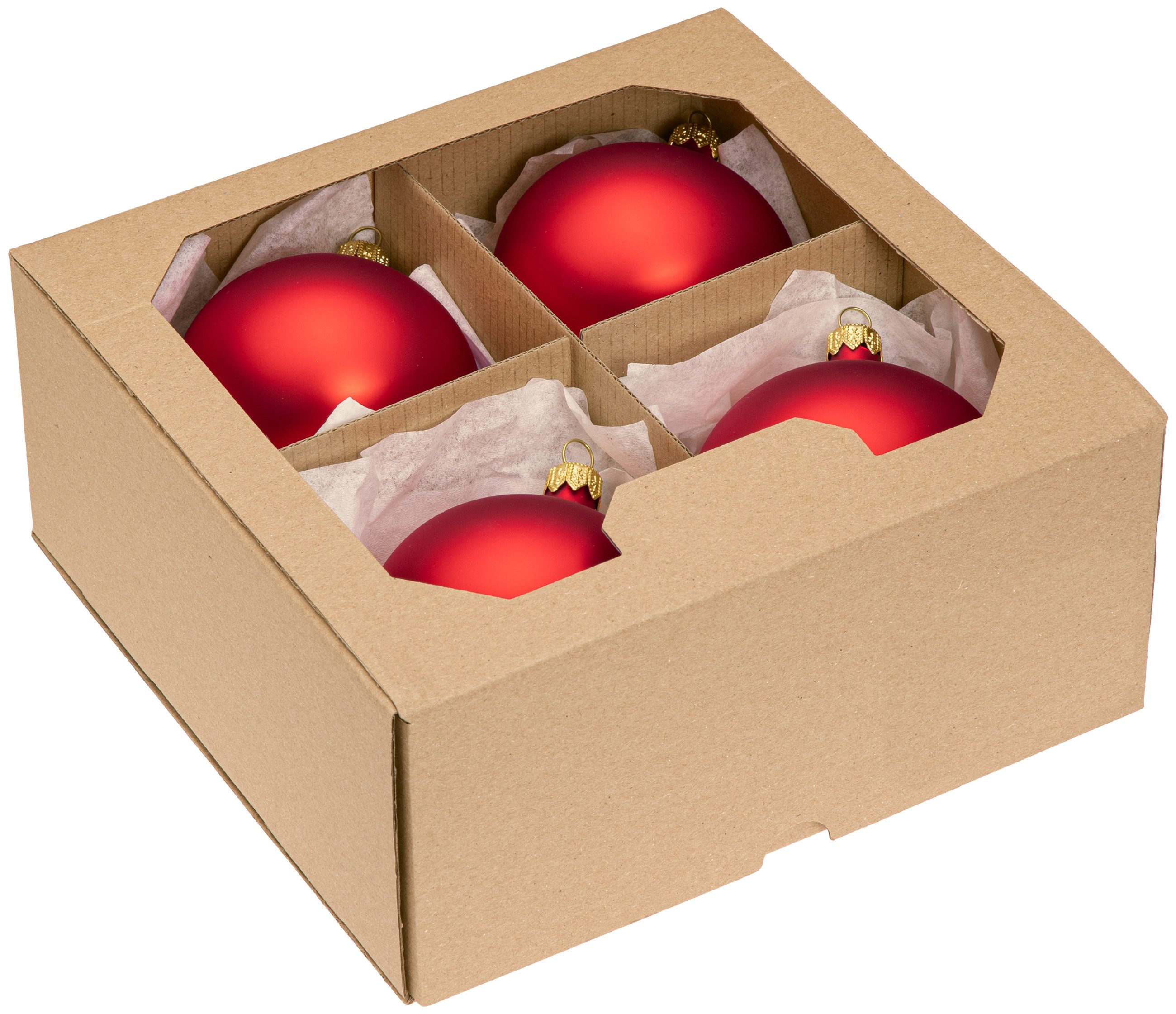 SIKORA Weihnachtsbaumkugel traditionelle Premium Kugeln Essentials aus Glas Matt, Besondere Weihnachtskugeln für ein sinnliches Weihnachtsfest