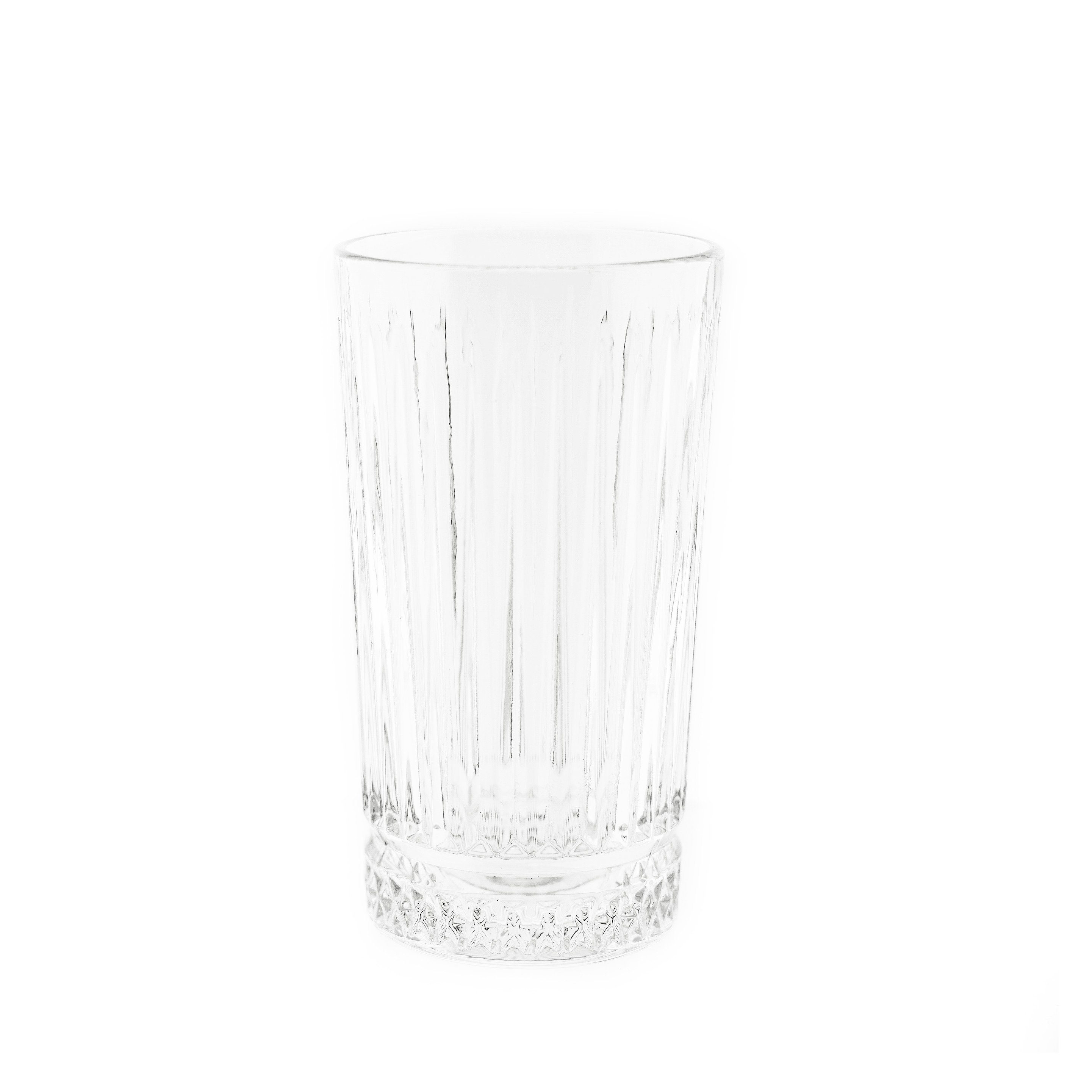 Longdrinkglas Elisa 6 Tlg. Trinkgläser-Set Longdrinkgläser mit Riffle Design 300 ml