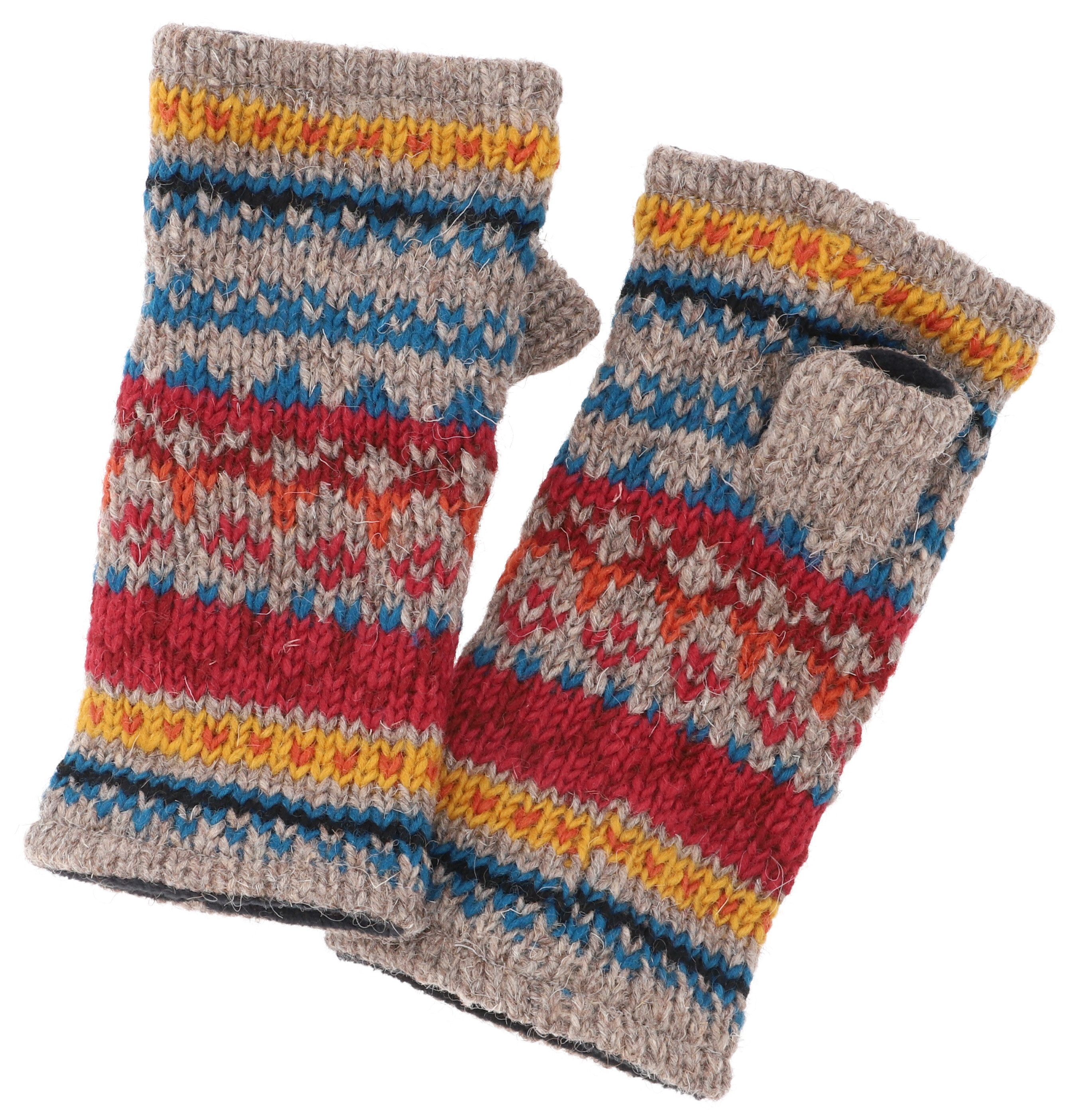 Strickhandschuhe Handstulpen, handgestrickte Wollstulpen aus..