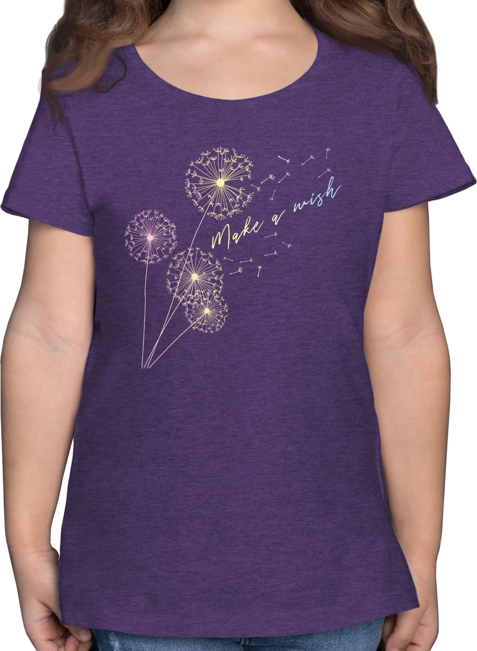 Shirtracer T-Shirt Pusteblume Flower Kinderkleidung und Co 1 Lila Meliert