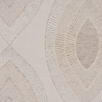 Vorhang SCHÖNER LEBEN. Vorhang Leinen Blätter geometrisch ecru weiß 245cm, SCHÖNER LEBEN., Smokband (1 St), blickdicht, Leinen, handmade, made in Germany, vorgewaschen