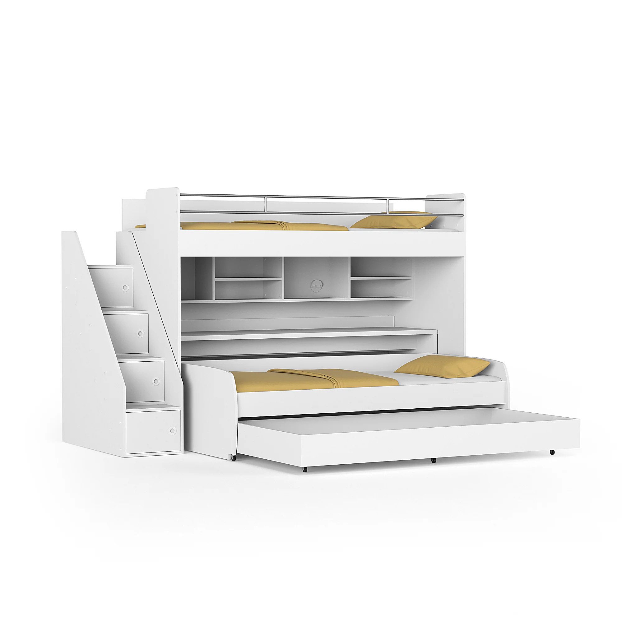 Etagenbett Multimo Ikon Stockbett für 3 Personen mit Schreibtisch