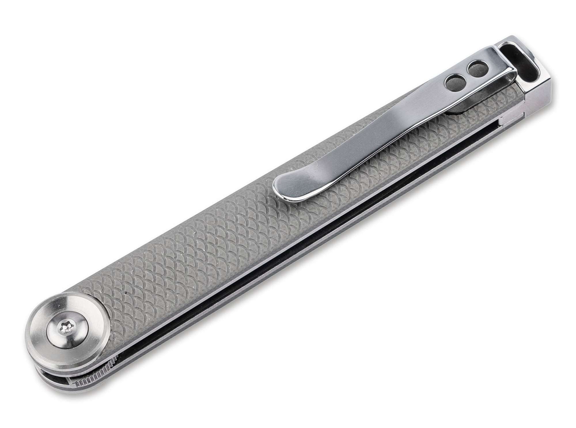 Böker Plus Taschenmesser Einhandmesser / Gray Kaizen Clip Satin G10