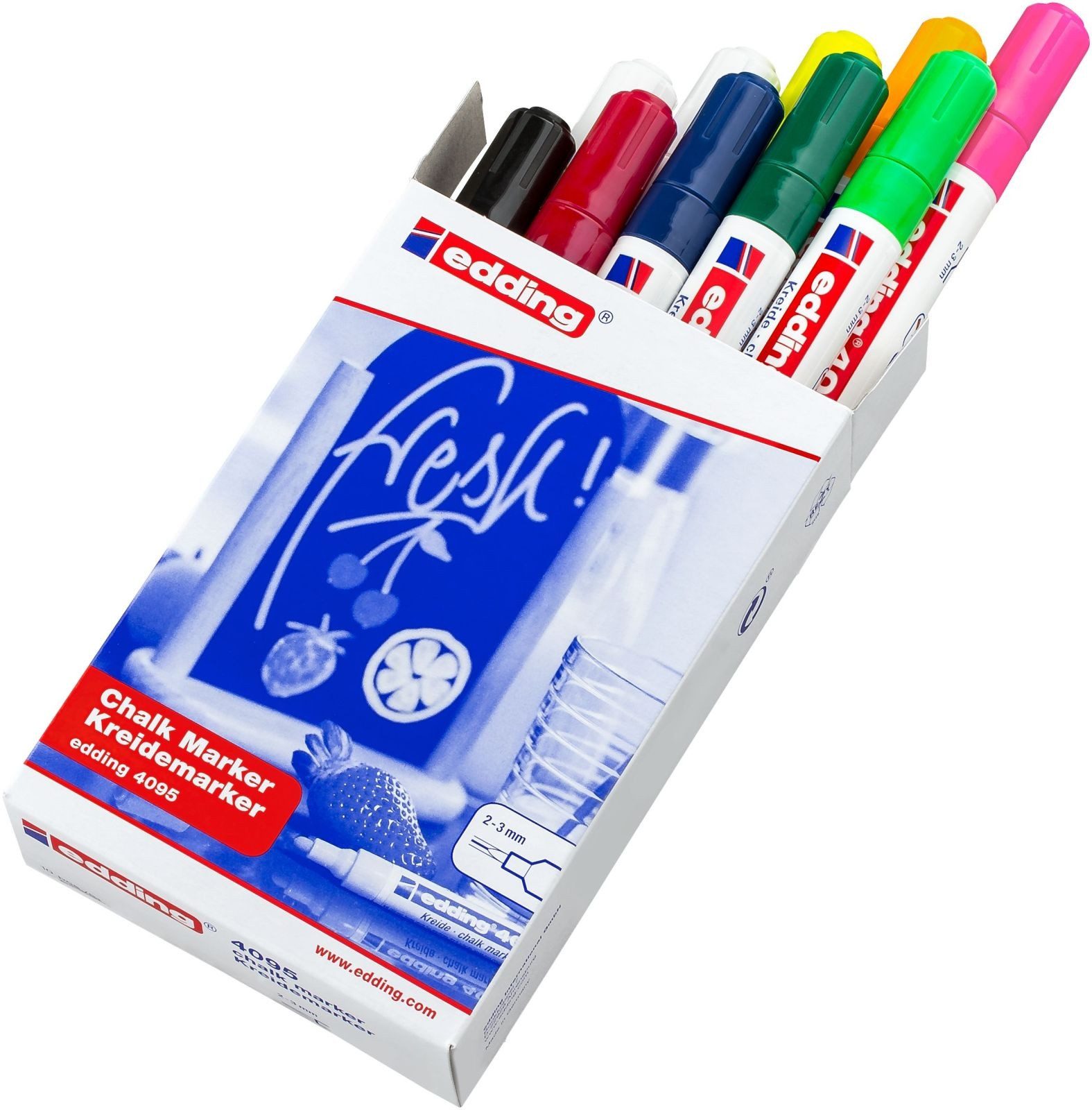 edding Filzstift Kreidemarker edding 4095 2 3mm VE=9 Farben