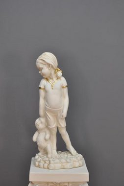 JVmoebel Skulptur Abstrakte Kinder Figur mit Bär Figuren Skulpturen Büste 54cm Skulptur