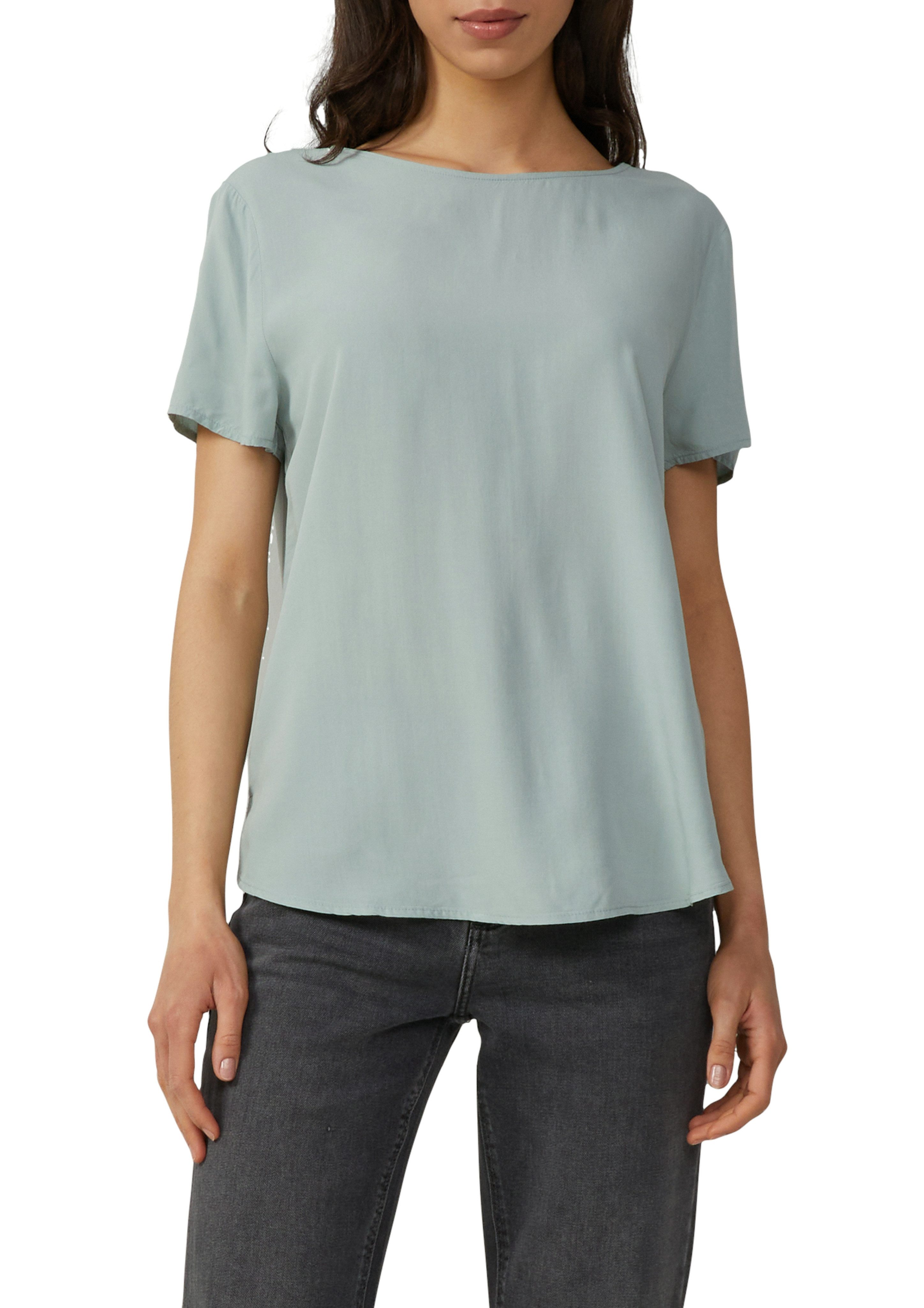 QS Kurzarmbluse mit All-Over Print günstig online kaufen