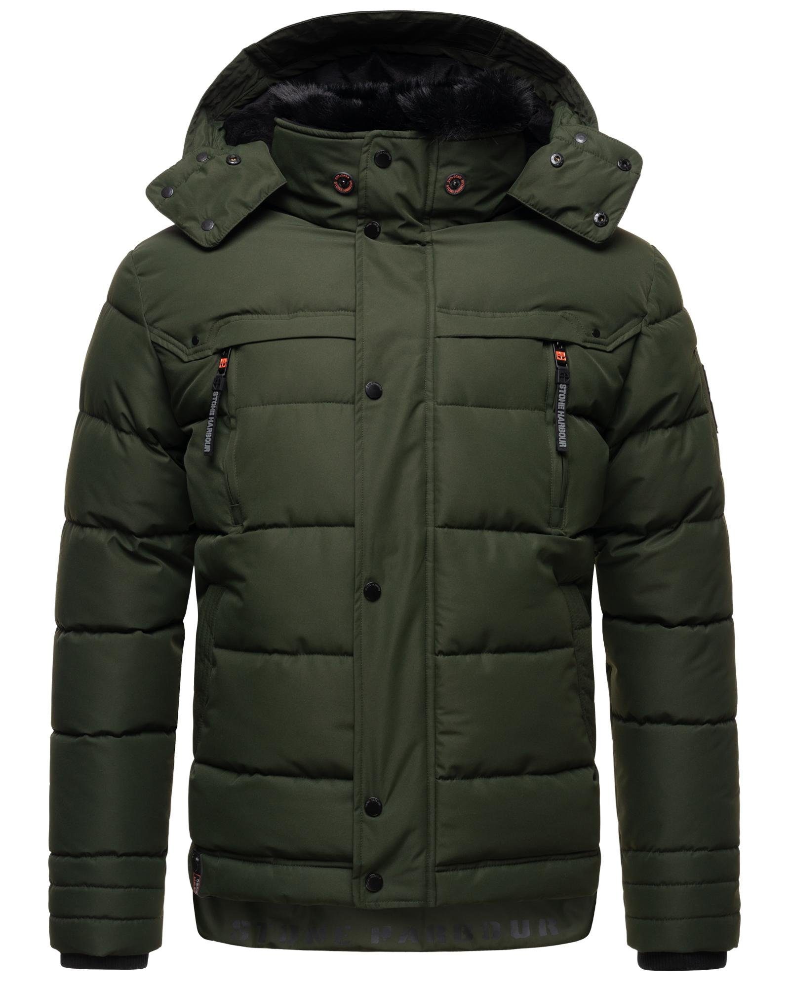 Stone Harbour Steppjacke Witas gesteppte Herren Winterjacke mit abnehmbarer Kapuze