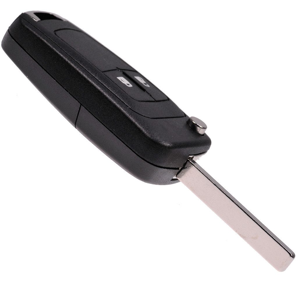 mt-key Auto Klapp Schlüssel Ersatz Gehäuse 2 Tasten + Rohling + VARTA CR2032 Knopfzelle, CR2032 (3 V), für OPEL MERIVA ASTRA J ADAM CORSA E ZAFIRA Funk Fernbedienung