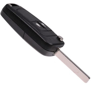 mt-key Klapp Schlüssel Reparatur Gehäuse 2 Tasten + Rohling + 1x CR2032 Knopfzelle, CR2032 (3 V), für OPEL Astra J Corsa E Mokka Zafira C Funk Fernbedienung