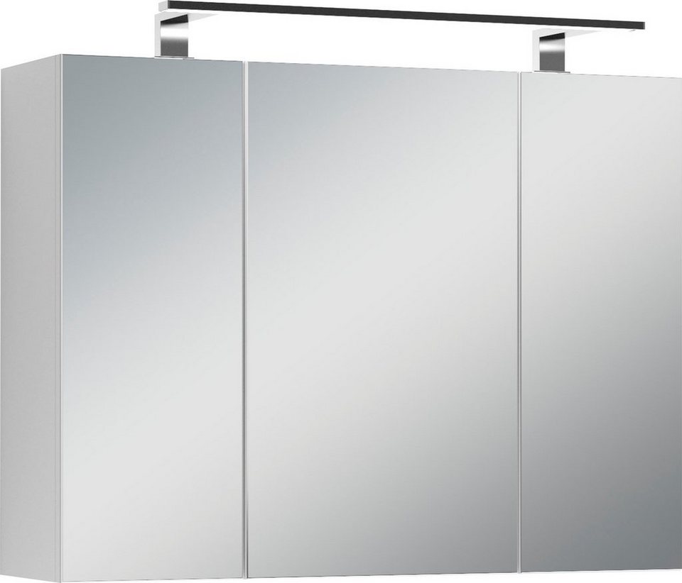 Homexperts Spiegelschrank Salsa Breite 80 cm, mit LED-Beleuchtung &  Schalter-/Steckdosenbox