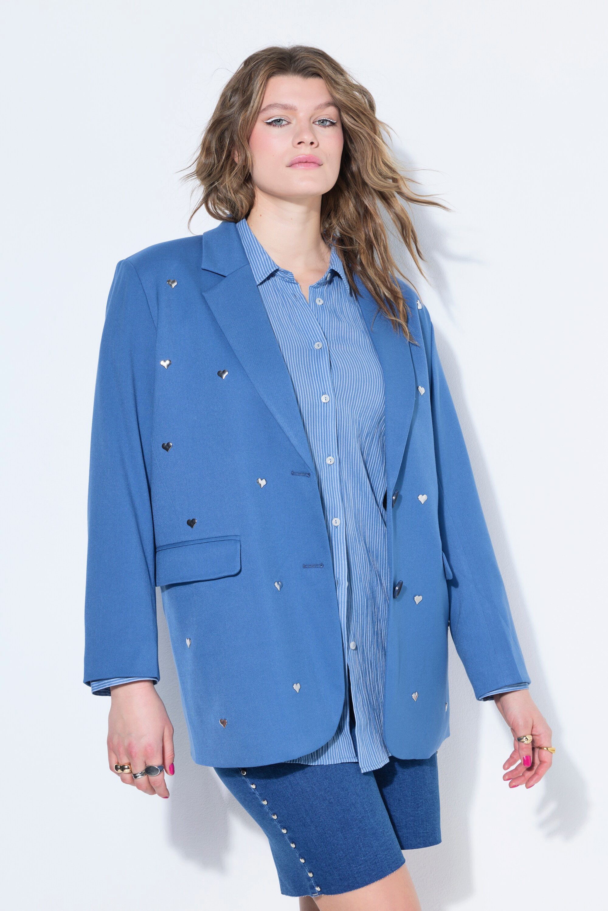 Studio Untold Blusenblazer Blazer oversized Heart-Nieten