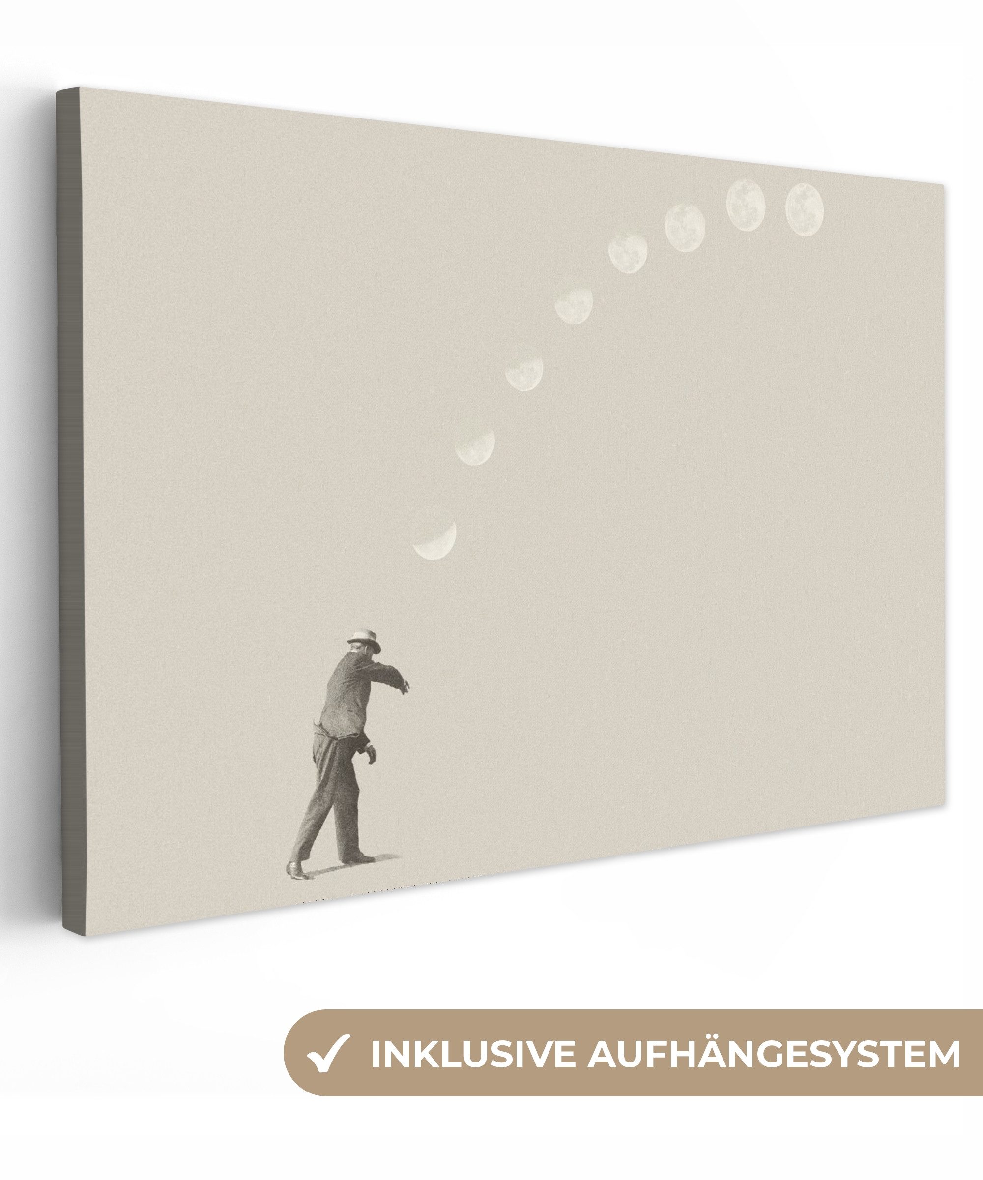 OneMillionCanvasses® Leinwandbild Jahrgang - Mond - günstig online kaufen