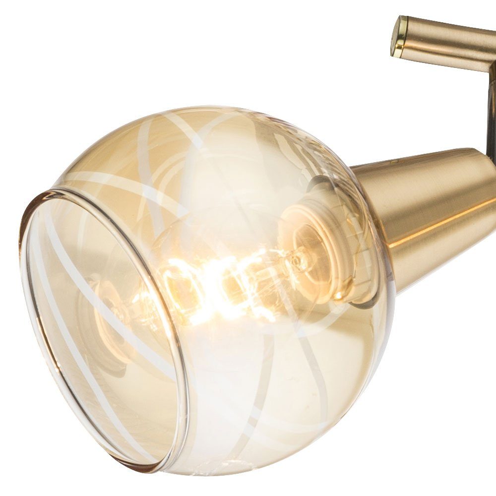 LED Deckenleuchte, LED verstellbar Deckenlampe etc-shop Deckenleuchte Glas gold Warmweiß, inklusive, Spotleuchte Leuchtmittel