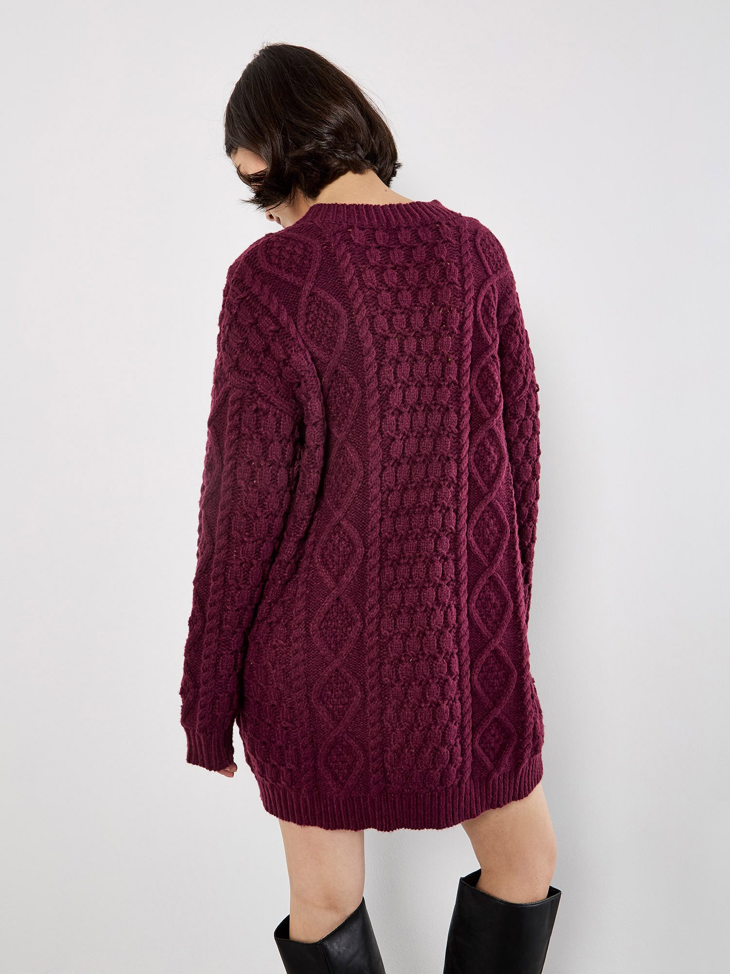 Apricot Minikleid Pullover-Kleid im Oversized-Stil