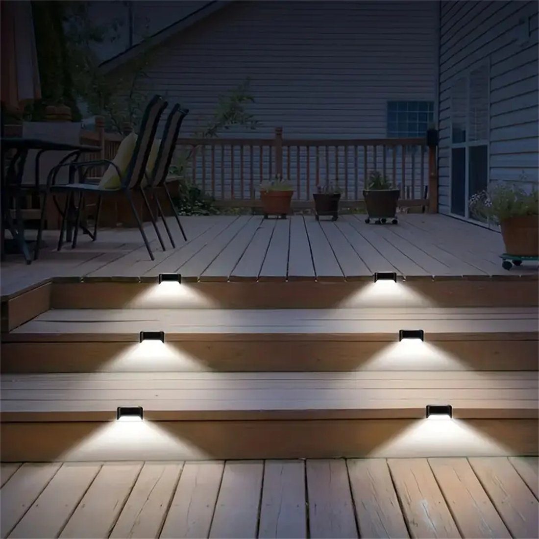 DAYUT LED Solarleuchte 4 Stück LED-Solarleuchten, dekorative für draußen Lichter