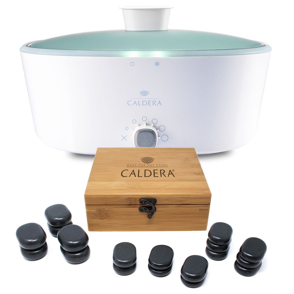 Clap Tzu DE Massagestein CALDERA Hot Stone Massage Aufbau Set
