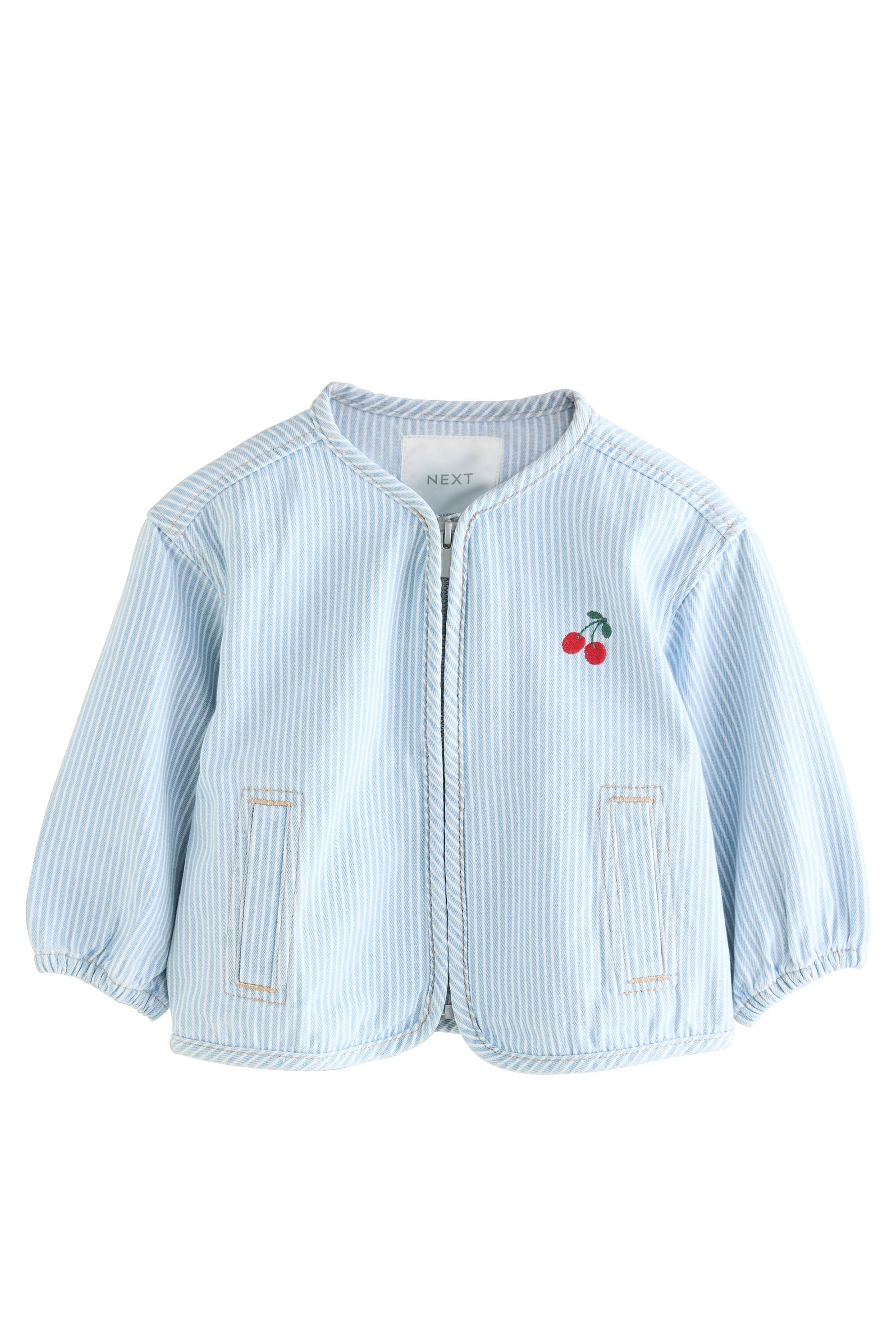 Next Kurzjacke Gestreifte Kapuzenjacke mit Reißverschluss günstig online kaufen