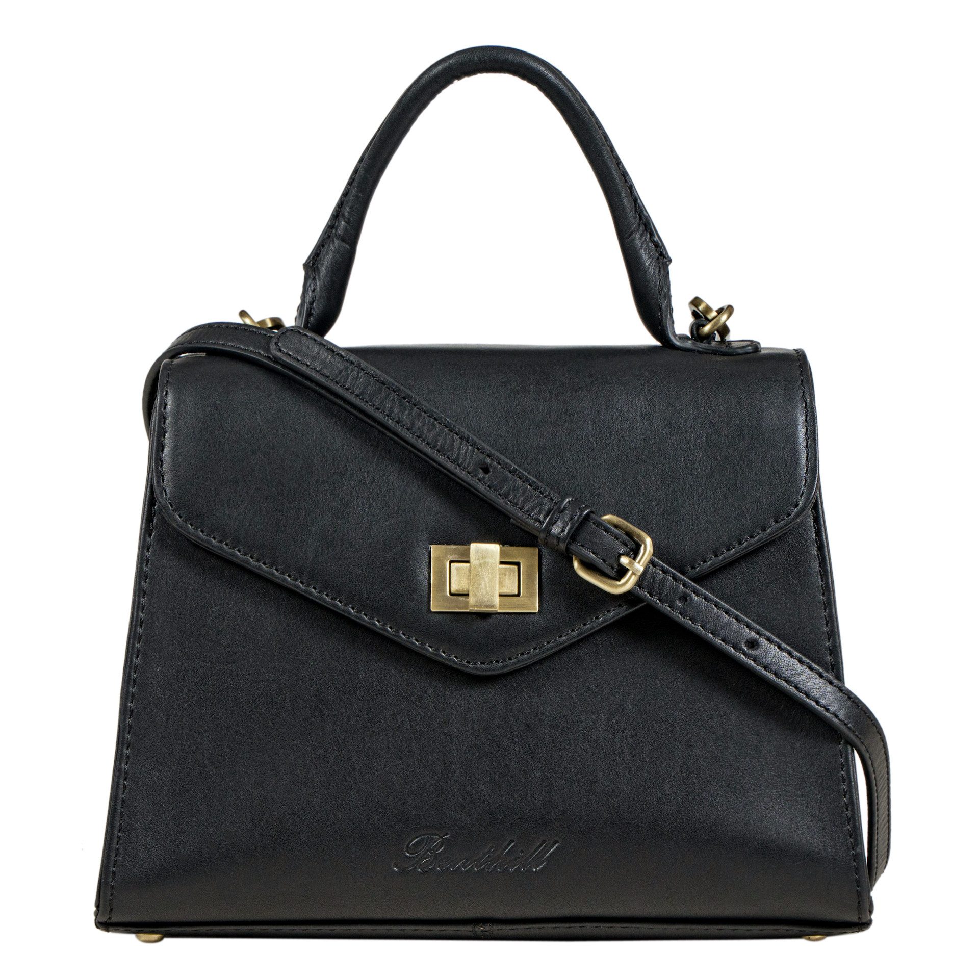 Benthill Handtasche Damen Echt Leder Handtasche Frauen Henkeltasche Vintage Schultertasche, Schultergurt / Umhängegurt Reißverschlussfach